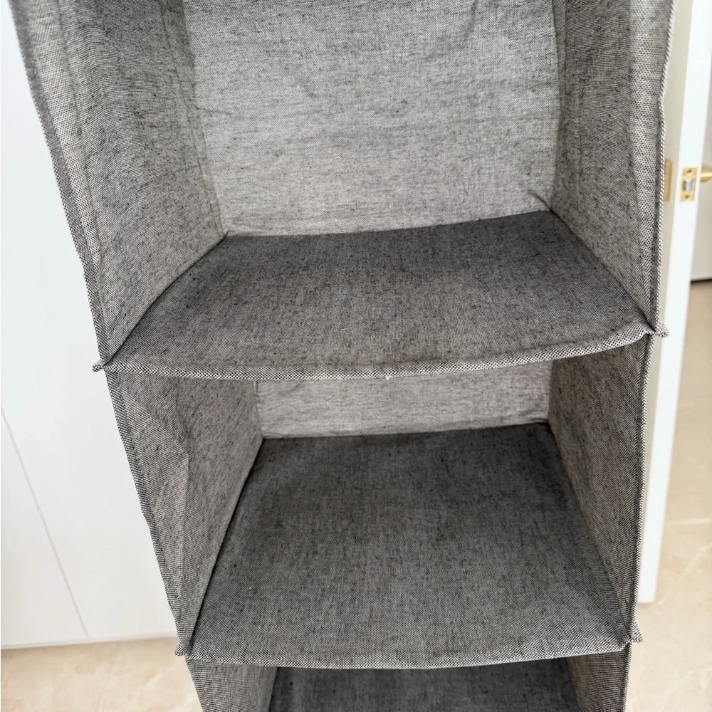 Six Compartment Gray Hanging Fabric Closet Organizer - Multi-Shelf Storage